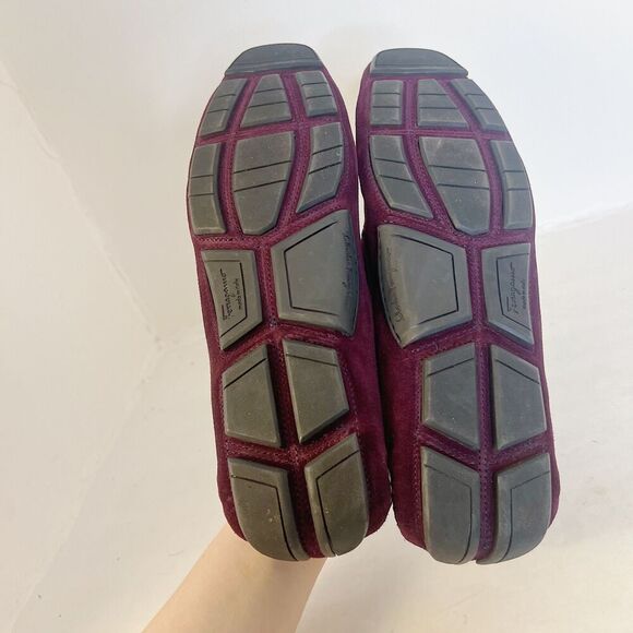Salvatore Ferragamo Men's Gancini Suede Bit Loafers Purple Plum Men's Size 9.5 - Picture 4 of 11